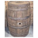 Wooden Barrel with Stenciled Markings