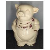 11-Inch Ceramic Pig Cookie Jar with USA Marking