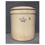 Stoneware Crock with Lid and Crown Marking