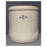 Stoneware Crock With Blue Number 5 Mark