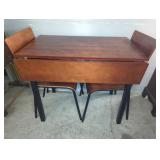 Wood Drop-Leaf Table With Chairs Set