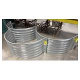 Three Galvanized Steel Window Wells