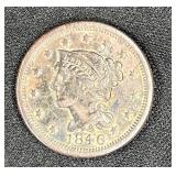 1846 Braided Hair Large Cent Coin