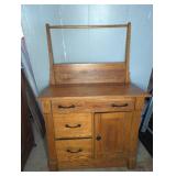 Oak Sideboard Cabinet with Mirror Frame