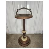 Brass and Onyx Smoking Stand with Handle