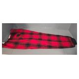 Red-and-Black Plaid Wool Trousers with Lining