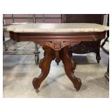 Eastlake Style Marble-Top Table, 30"ï¿½21"ï¿½21"