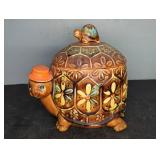 Turtle-Themed Ceramic Cookie Jar with Lid