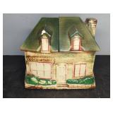 Ceramic Cookie Jar in House Shape, 9x6x8 Inches