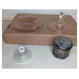Glass Dishes and Decorative Jar