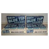Four Packs Ohio Blue Tip Wood Kitchen Matches