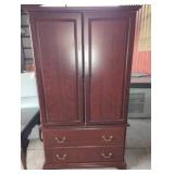 Wooden Armoire With Brass Hardware