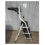 Three-Step Folding Ladder with Metal Frame