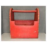 Rectangular Red Wooden Carrying Box