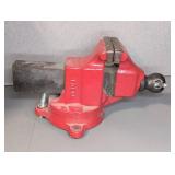 Red Bench Vise with Rotating Base