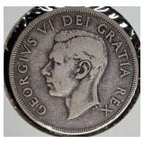 1950 Canadian Silver Dollar Coin