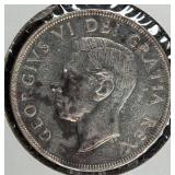1951 Canadian Full Water Line Silver Dollar