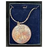 2000 Silver American Eagle Pendant Necklace