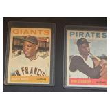 1964 Topps Willie Mays and Bob Clemente Cards