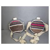 Vintage Circular Metal Canteens