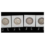 Four 50-Cent Canadian Coins (1939-1942)