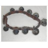 Leather Strap with Brass Bells, 28 Inches Long