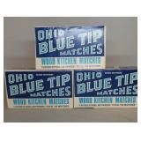 Ohio Blue Tip Wood Kitchen Matches, 3 Boxes