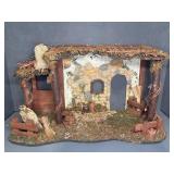 Handmade Rustic Nativity Stable Diorama
