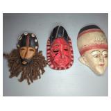 Three Painted Artisan Masks