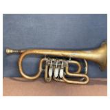 M. Slater Maker N.Y. Brass Horn with Valves