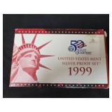 1999 U.S. Mint Silver Proof Quarter Set in Box