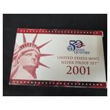 2001 United States Mint Silver Proof Set