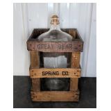 Great Bear Spring Co. Glass Jug in Wood Crate