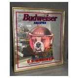 Budweiser Salutes USMC Framed Wall Mirror