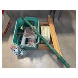 Garden Tools, Hoses, and Decorative Gnome