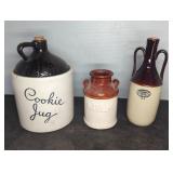 Three Ceramic Jugs with Unique Designs