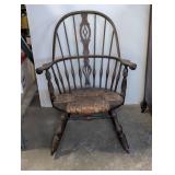 Windsor-Style Rocking Chair with Rush Seat