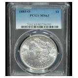 1885-O Morgan Silver Dollar PCGS MS63