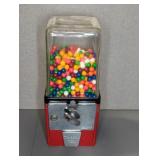 Glass and Metal Gumball Machine with Key