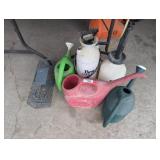 Watering Cans, Sprayers, and Metal Trap
