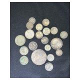20 Foreign Silver Coins from 1800s-1900s