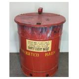 Red Metal Oily Waste Can by Justrite