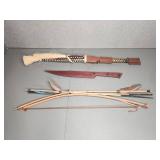 Wooden Spear, Knife, Bow, and Arrow Set