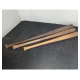 Three Vintage Wooden Baseball Bats