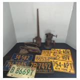 Plates and Vintage Metal Items