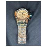 Invicta Menï¿½s Gold Wristwatch, 17 Rings, Onyx Broo