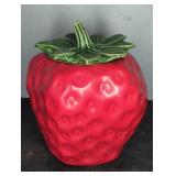 Strawberry-Shaped Ceramic Jar, 9.5 Inches Tall