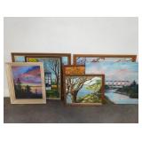 Eight Framed Landscape Paintings
