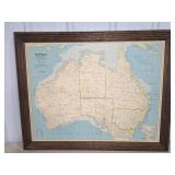 Framed 1979 National Geographic Map of Australia