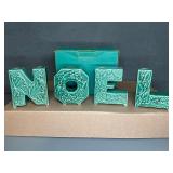 Green Ceramic NOEL Candle Holders